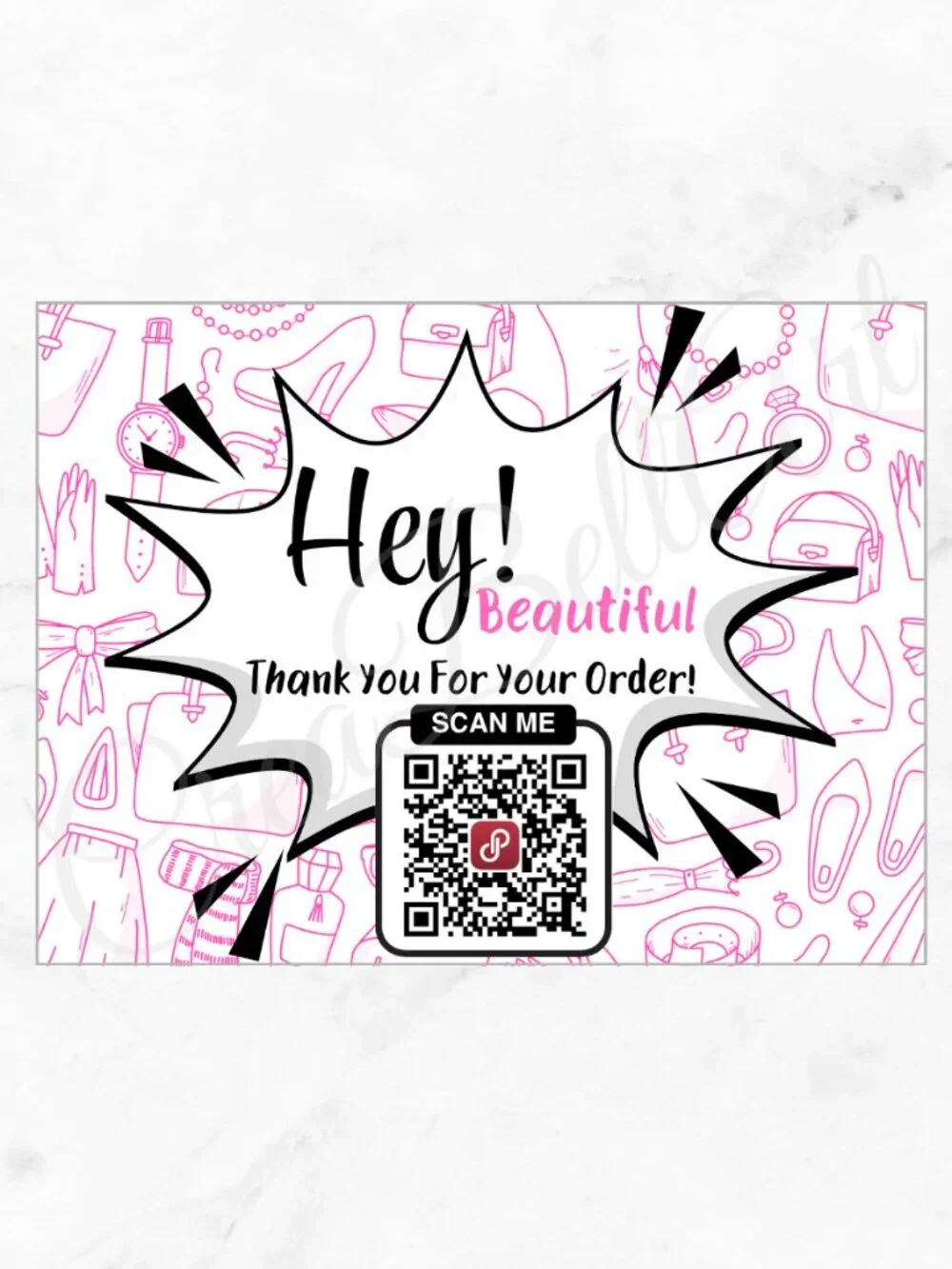 100 Personalized QR Code Thank You Cards Small Business, 4×3 in
